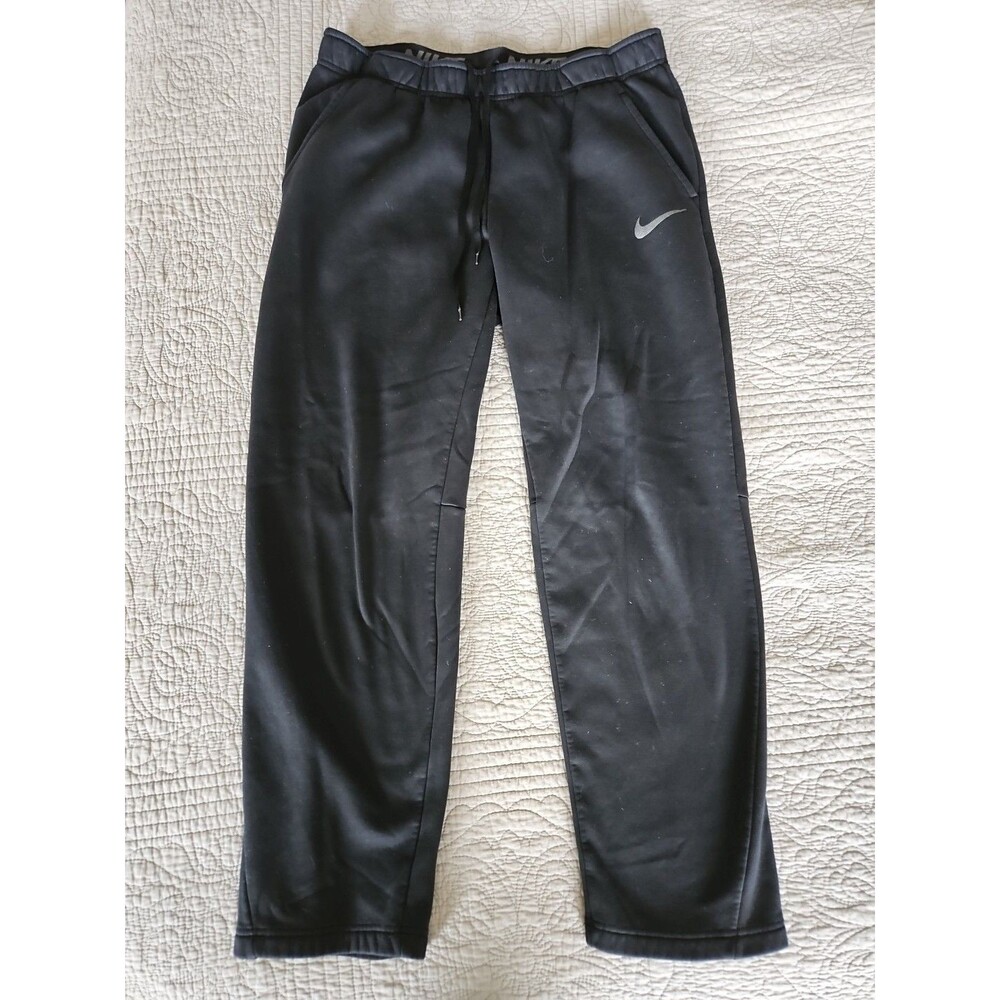 Nike Sweatpants Mens Large L Black Therma Dri-Fit Fitness Training Pants Active